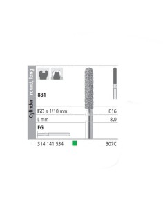 Fresas Diamante FG 307C Cilindro Redondo, Largo 881-016 Grueso L8 mm 6 uds Intensiv