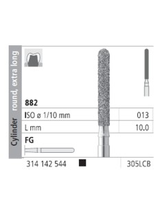 Fresas Diamante FG 305L CB Cilindro Redondo, Extra Largo 882-013 Super Grueso L10 mm 6u Intensiv