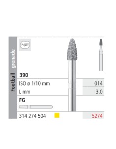 Fresas Diamante FG 5274 Granada 390-014 Extra Fino L3 mm 6u Intensiv
