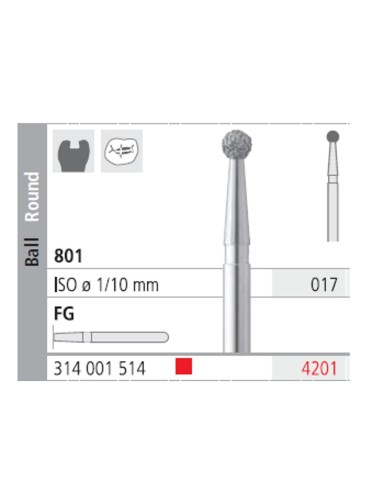 Fresas Diamante FG 4201 Bola 801-017 Medio 6 uds Intensiv