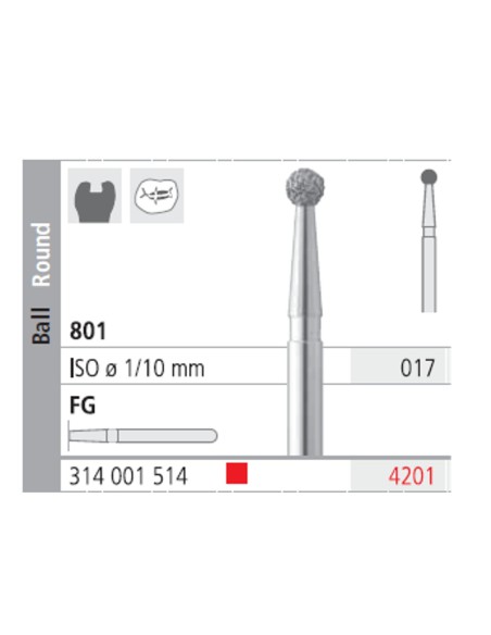 Fresas Diamante FG 4201 Bola 801-017 Medio 6 uds Intensiv