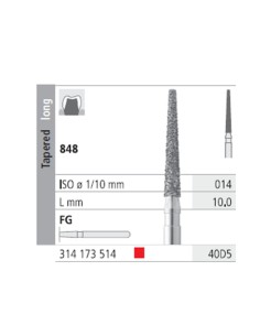 Fresas Diamante FG 40D5 Cónico, Largo 848-014 Fino L10 mm 6 uds Intensiv
