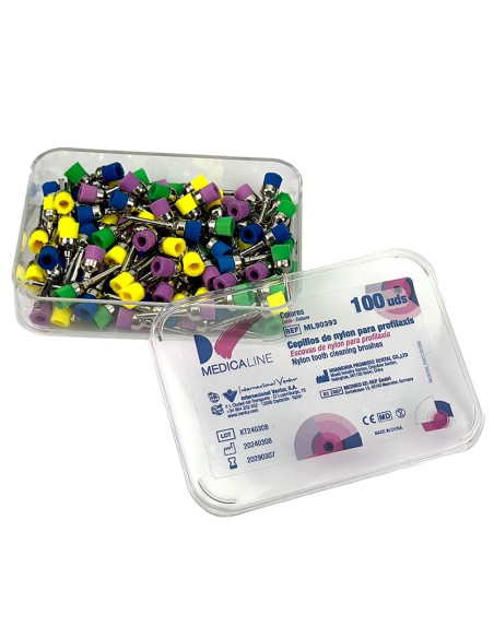 Cepillos Profilaxis Nylon Colores 100 uds. Medicaline