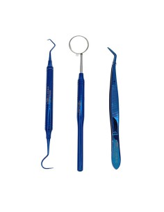 Kit de Exploración Dental Básico, Titanio Azul Masters