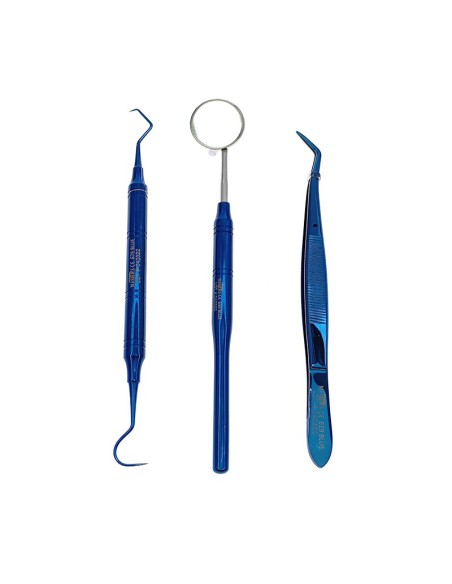 Kit de Exploración Dental Básico, Titanio Azul Masters