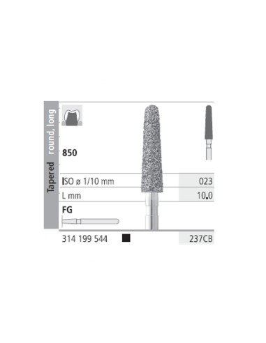 Fresas Diamante FG 237CB Cónico, Redondo, Largo 850-023 Super Grueso L10 Caja 6u Intensiv