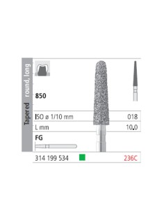 Fresas Diamante FG 236C Cónico, Redondo, Largo 850-018 Grueso L10 Caja 6u Intensiv