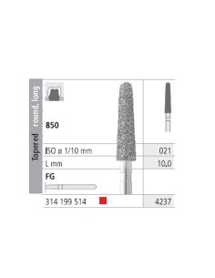 Fresas Diamante FG 4237 Cónico, Redondo, Largo 850-021 Fino L10 Caja 6u Intensiv