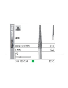 Fresas Diamante FG 233C Cónico, Redondo, Largo 850-012 Grueso L10 Caja 6u Intensiv