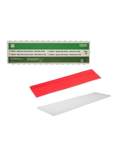 Utility Wax Strips Tiras de Cera Redondeadas, Roja o Blanca, Caja 80 unidades Hygenic