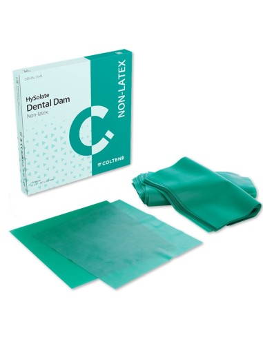 Dique de Goma Sin Látex HySolate Medio, Verde, 152x152mm Caja 15uds Coltène