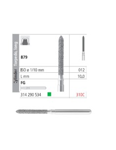 Fresas Diamante FG 310C Cilindro Torpedo, Largo 879-012 Grueso L10 Caja 6u Intensiv