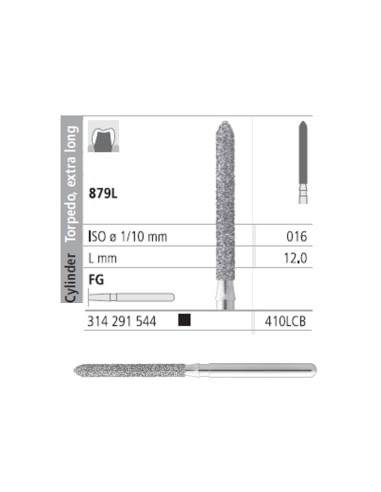 Fresas Diamante FG 410LCB Torpedo ExtraLargo 879L-016 Super Grueso L12 Caja 6u Intensiv