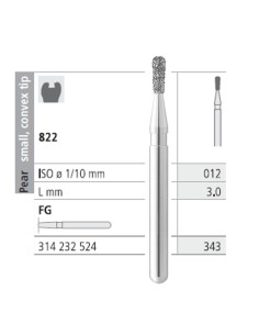 Fresas Diamante FG 343 Pera Pequeña 822-012 Medio L3 Caja 6u Intensiv