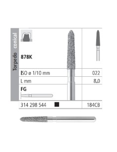 Fresas Diamante FG 184CB 878K-022 Super Grueso L 8mm Caja 6u Intensiv