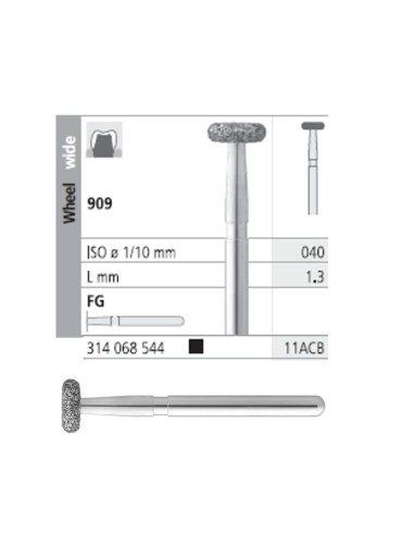 Fresas Diamante FG 11ACB Rueda, Ancha 909-040 Super Grueso L 1,3mm Caja 6u Intensiv