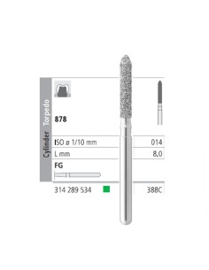 Fresas Diamante FG 388C Torpedo Normal 878-014 Grueso L 8,0mm 6 uds Intensiv