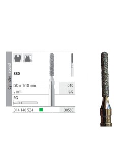 Fresas Diamante FG 305S C Cilindro Redondo 880-010 Grueso L 6mm Caja 6u Intensiv
