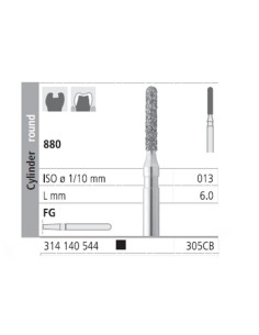 Fresas Diamante FG 305CB Cilindro Redondo 880-013 Super Grueso L 6mm Caja 6u Intensiv