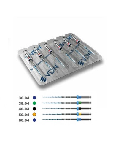 Limas NiTi VDW.Rotate 31mm .04 Modelado de Canales Grandes 6 unidades Estériles VDW - Zipperer