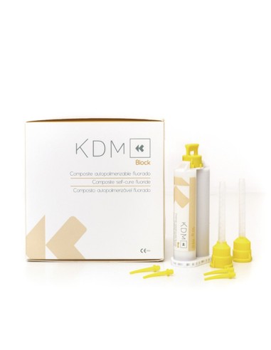 Block Auto KDM Composite Autopolimerizable Fluorado A3 Cartucho 50g + Puntas