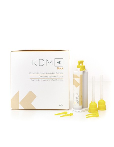 Block Auto KDM Composite Autopolimerizable Fluorado A3 Cartucho 50g + Puntas