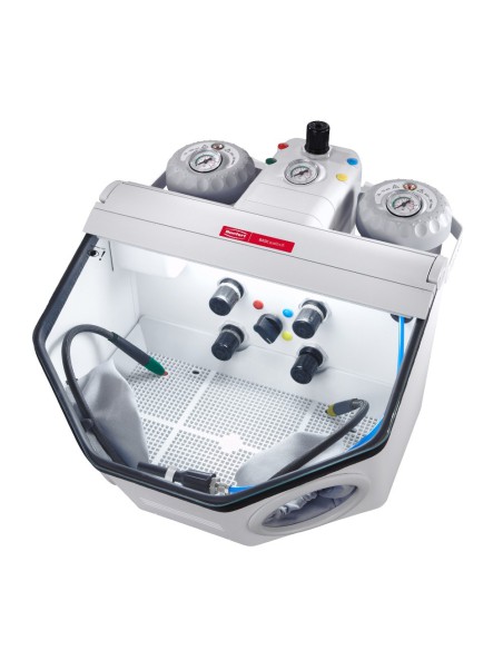 Arenadora Basic Quattro IS Renfert 2 Toberas, 25-70µm/70-250µm 98l/min, 2 Depósitos Ampliables hasta 4