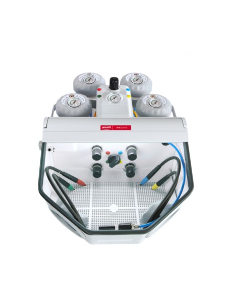 Arenadora Basic Quattro IS Renfert 2 Toberas, 25-70µm/70-250µm 98l/min, 2 Depósitos Ampliables hasta 4