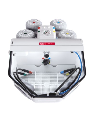 Arenadora Renfert Basic Quattro 2 Toberas, 25-70µm/70-250µm 98l/min, 2 Depósitos Ampliables hasta 4