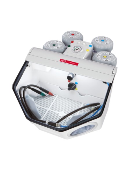 Arenadora Renfert Basic Quattro 2 Toberas, 25-70µm/70-250µm 98l/min, 2 Depósitos Ampliables hasta 4