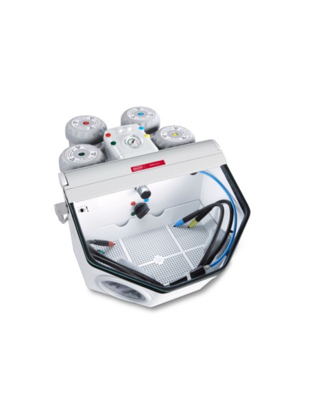 Arenadora Renfert Basic Quattro 2 Toberas, 25-70µm/70-250µm 98l/min, 2 Depósitos Ampliables hasta 4