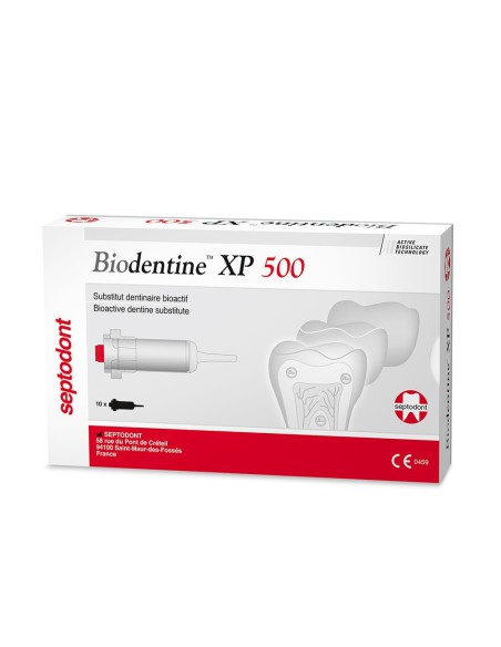 Biodentine XP 500 Sustituto Dentina Bioactivo 10 Cartuchos, Pistón Rojo Septodont