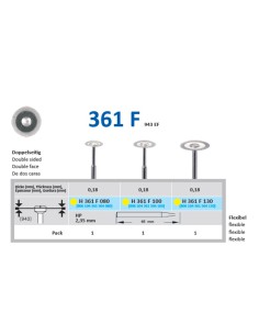 Disco de Diamante Diaflex F 361 F Doble Cara, Fino, Pieza de Mano, 1u Horico