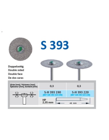 Disco de Diamante Sinterizado Flexible SH 393 Sinterdiaflex Dos Caras, Pieza de Mano 1u Horico