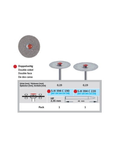 Disco de Diamante Sinterizado SH 394 C Flexible Superapid Dos Caras, Pieza de Mano 1u Horico
