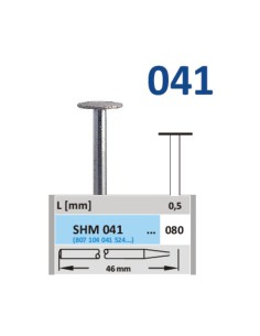 Fresa de Diamante Sinterizado SHM 041 080 Rueda L 0,5mm Pieza de Mano 1u Horico