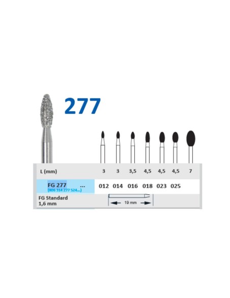 Fresa Diamante Turbina FG277 Clínica Fig. 379 Balón de Rugby Blister 5 u Horico