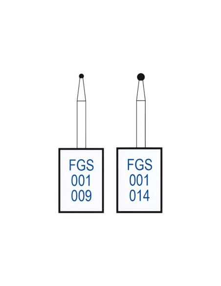 Fresa Diamante Turbina FGS 001 Fig. 801 Bola, Corto, Clínica 5 unidades Horico