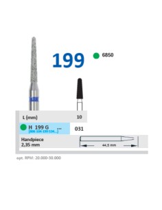 Fresa Diamante Pieza de Mano PM H 199G-031 Fig. 6850 Grueso, Redondo Cónico, Laboratorio 1 ud Horico