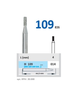 Fresa Diamante Laboratorio Pieza de Mano 109-014 Fig. 835 Cilindro, Laboratorio 1 ud Horico