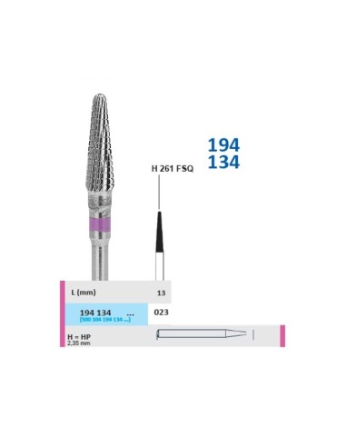 Fresa Carburo Laboratorio 194 134 023 Redondo Cónico, FSQ Extra Fino, PM 1 ud Horico