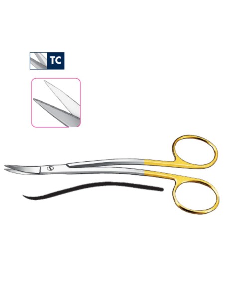 Tijeras para Encía La Grange TC 12cm Curvada Dentada Carl Martin