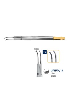 Pinza Anatómica Gerald 18cm Curvas TC Liquid Steel para Cirugía Carl Martin 2