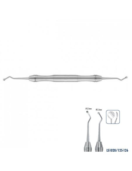 Excavador Doble Cuchara Ovalada 2,5mm - 2,5mm Liquid Steel Carl Martin