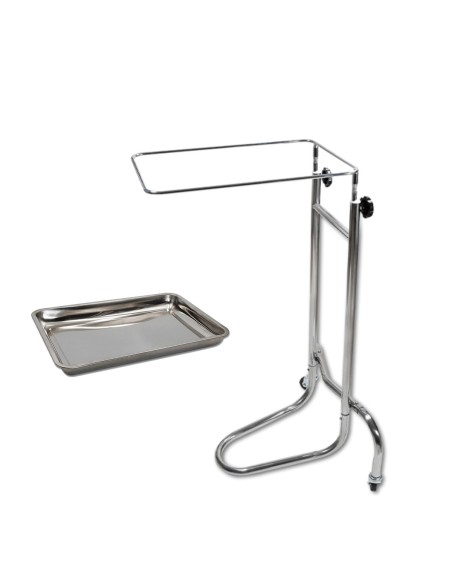 Carrito con 2 Ruedas, Apoyo y Bandeja Extraíble, Acero Inox, Mestra