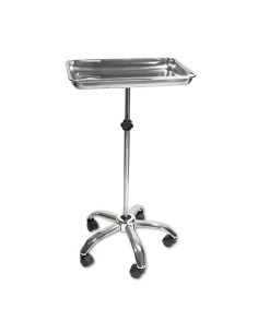 Carrito con Bandeja Extraíble y 5 Ruedas, Acero Inox, Mestra