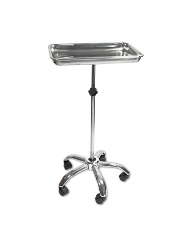 Carrito con Bandeja Extraíble y 5 Ruedas, Acero Inox, Mestra