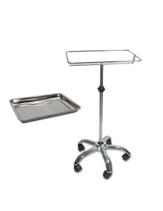 Carrito con Bandeja Extraíble y 5 Ruedas, Acero Inox, Mestra 2