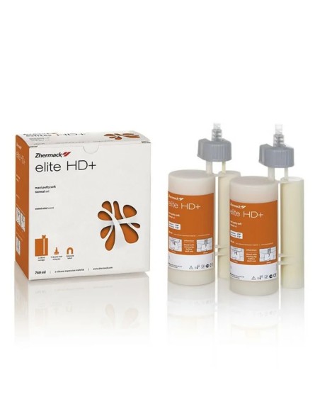 Elite HD+ Maxi Putty Soft Normal Set, Silicona Adición, 2 cartuchos 380ml Zhermack