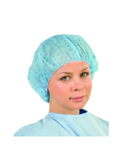 Cofia Redonda con Elástico, Azul 100 uds Omnia